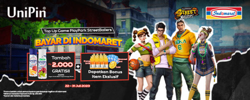 Top Up StreetBallers dan Bayar di Indomaret, Tebus Murah AMANI Yoghurt Rp2,000 + Bonus Item Ekslusif